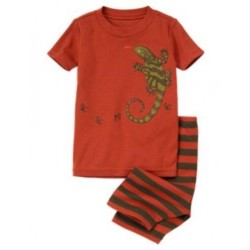 SLEEPWEAR RED STRIPE LIZARD 2pc PAJAMAS GYMMIES 6 12 18 24 2T 3 4 5 6 8