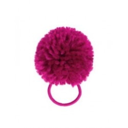 MERRY & BRIGHT DK PINK POM POM PONYTAIL HOLDER NWT