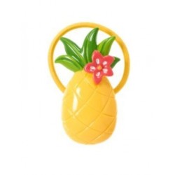 ALOHA SUNSHINE YELLOW PINEAPPLE PONYTAIL HOLDER 1-ct NWT