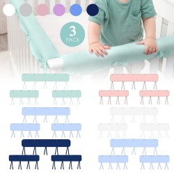 3 Pack Baby Crib Rail Cover Protector Safe Teething Guard Wrap for Standard Crib