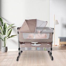 Portable Baby Bassinet Bedside Sleeper for Baby Easy Folding Crib with Storage